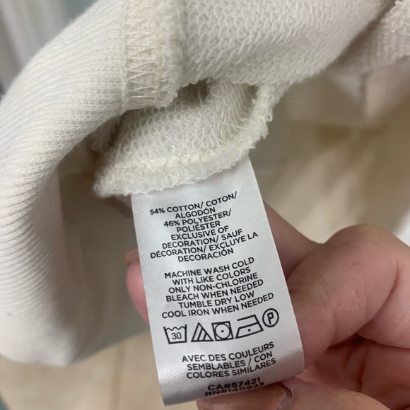 Lou & Grey oversized, cream sweatshirt with pink & red stars. Size L - Picture 5 of 11